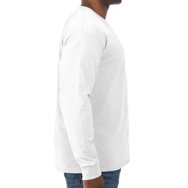 Jerzees Men's Dri-Power Cotton Blend Long Sleeve Tees, Moisture Wicking, Odor Protection, UPF 30+, Sizes S-3X, White, 3X-Large - Image 2
